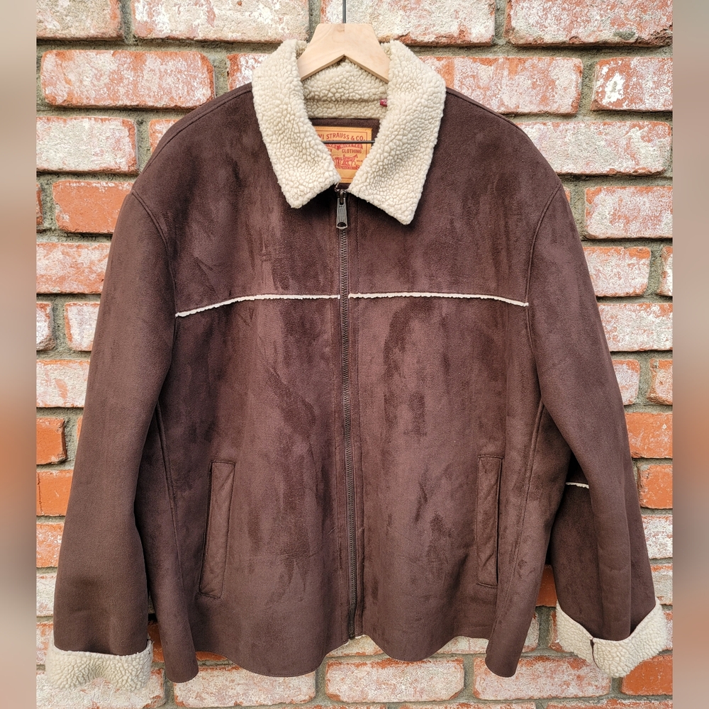 Levi's Brown Sueded Polyester Rancher Coat XXL